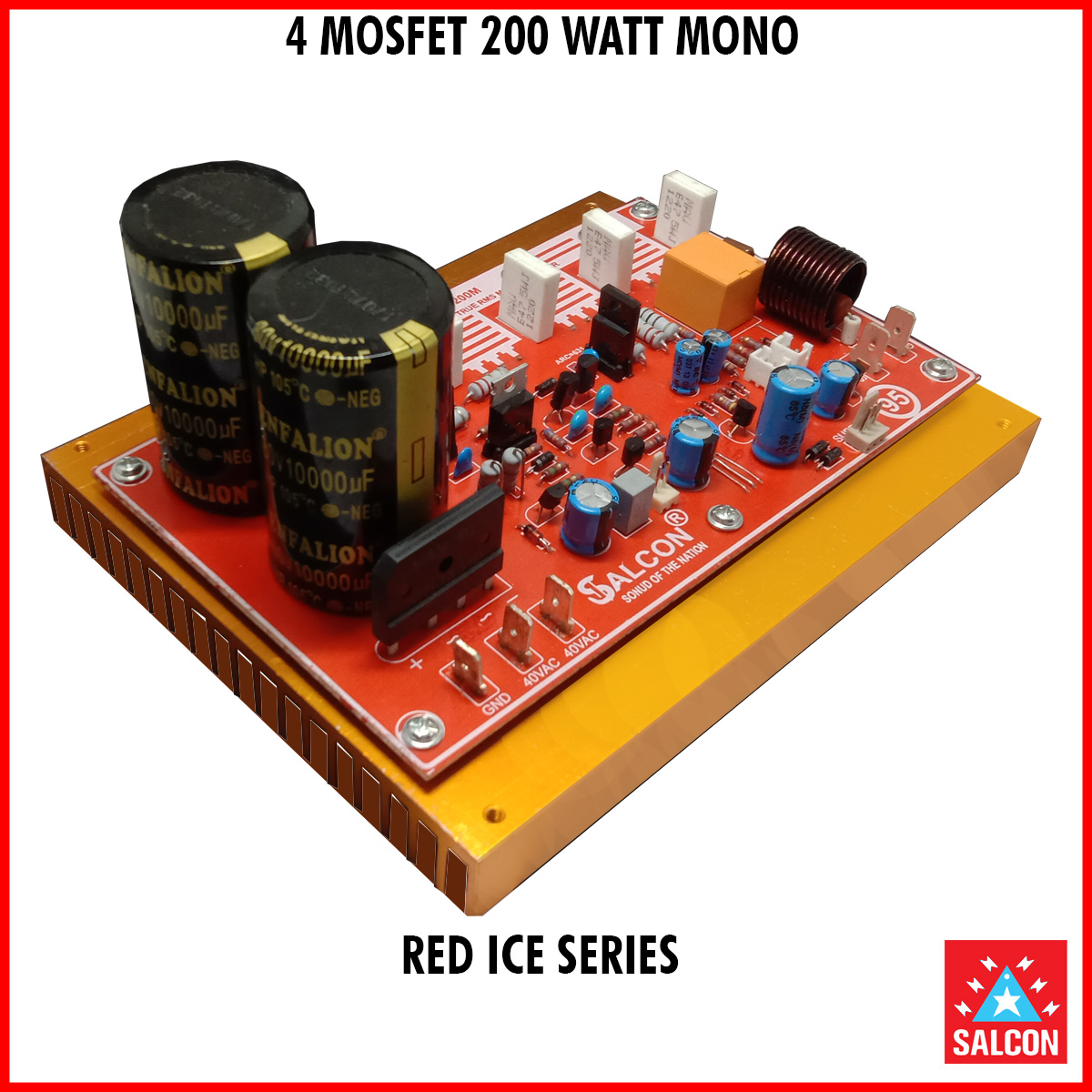 SALCON AUDIO AMPLIFIER 200W MONO BOARD RED ICE SERIES
