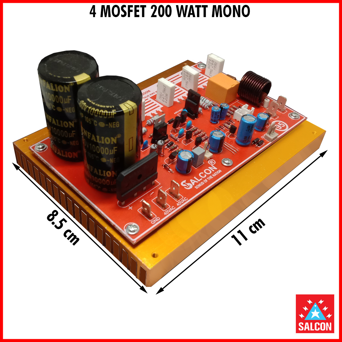 SALCON AUDIO AMPLIFIER 200W MONO BOARD RED ICE SERIES