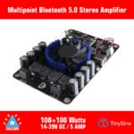 TinySine TSA2500 2x100 Watt Bluetooth Multi-Point Amplifier